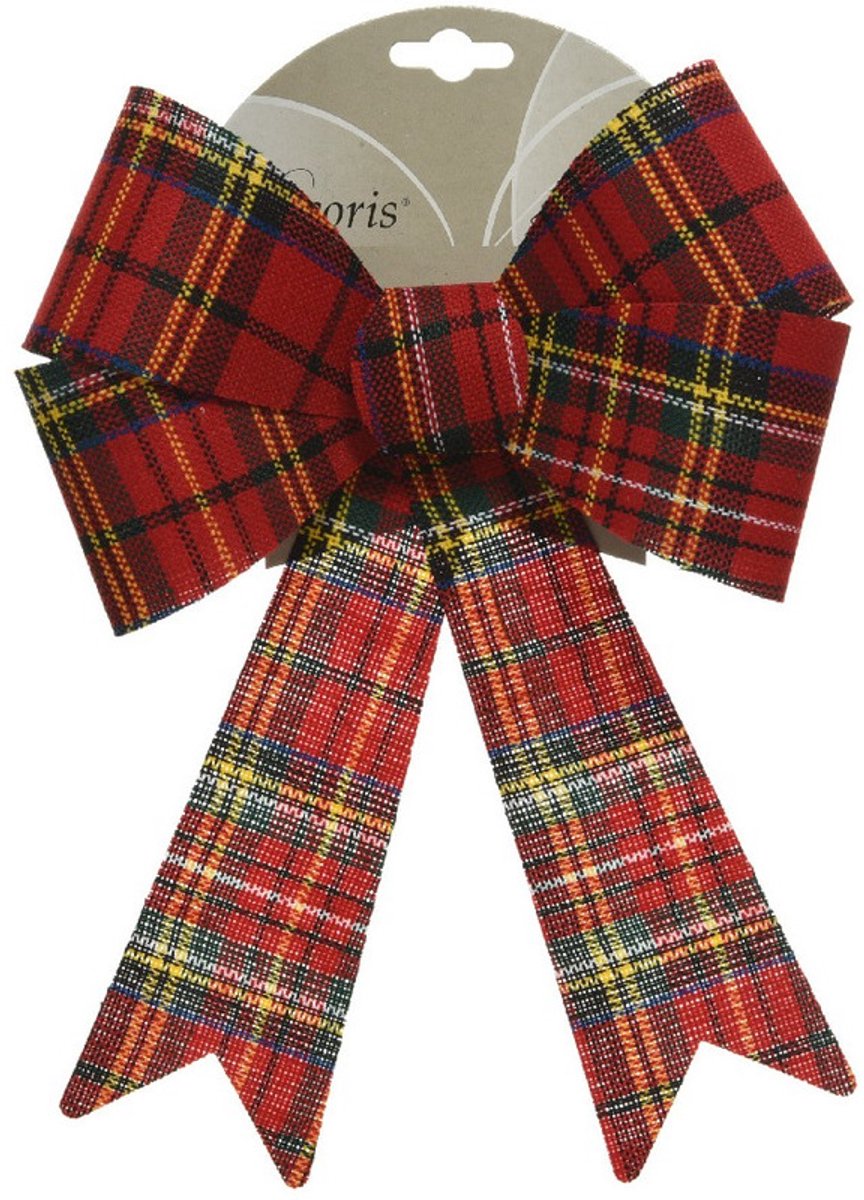 Decoris strikken - geruit - 26 cm - kerstversiering - kerstdecoratie - kerstoomversiering Multi