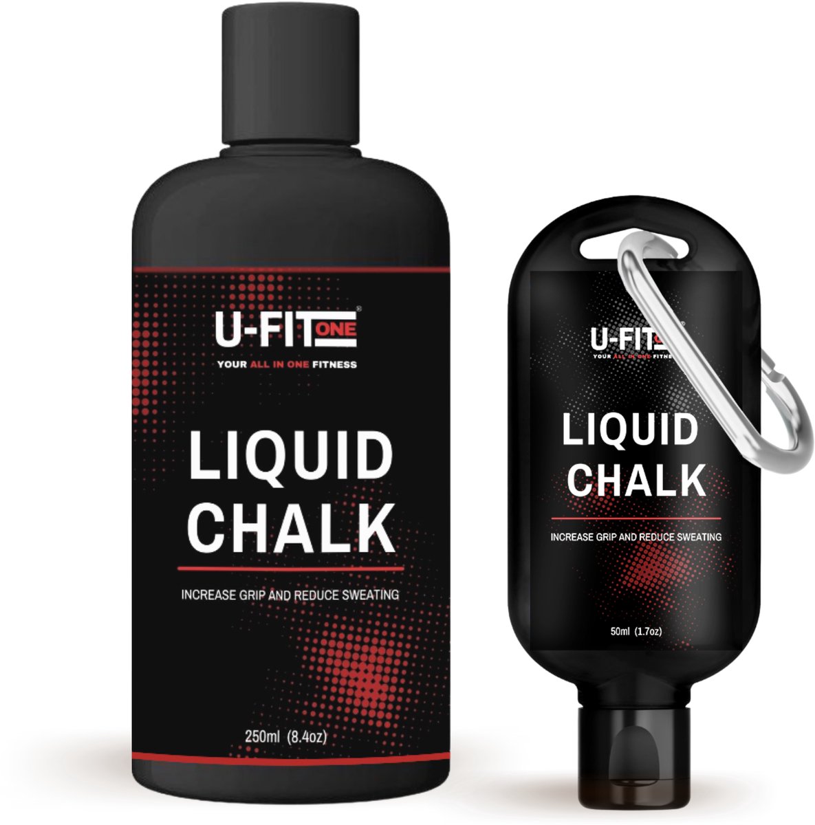 U Fit One Vloeibaar Magnesium Set 50 en 250ml - Turnen - Paaldansen - Klimmen - Crossfit - Gewicht Heffen - Liquid chalk - Magnesium