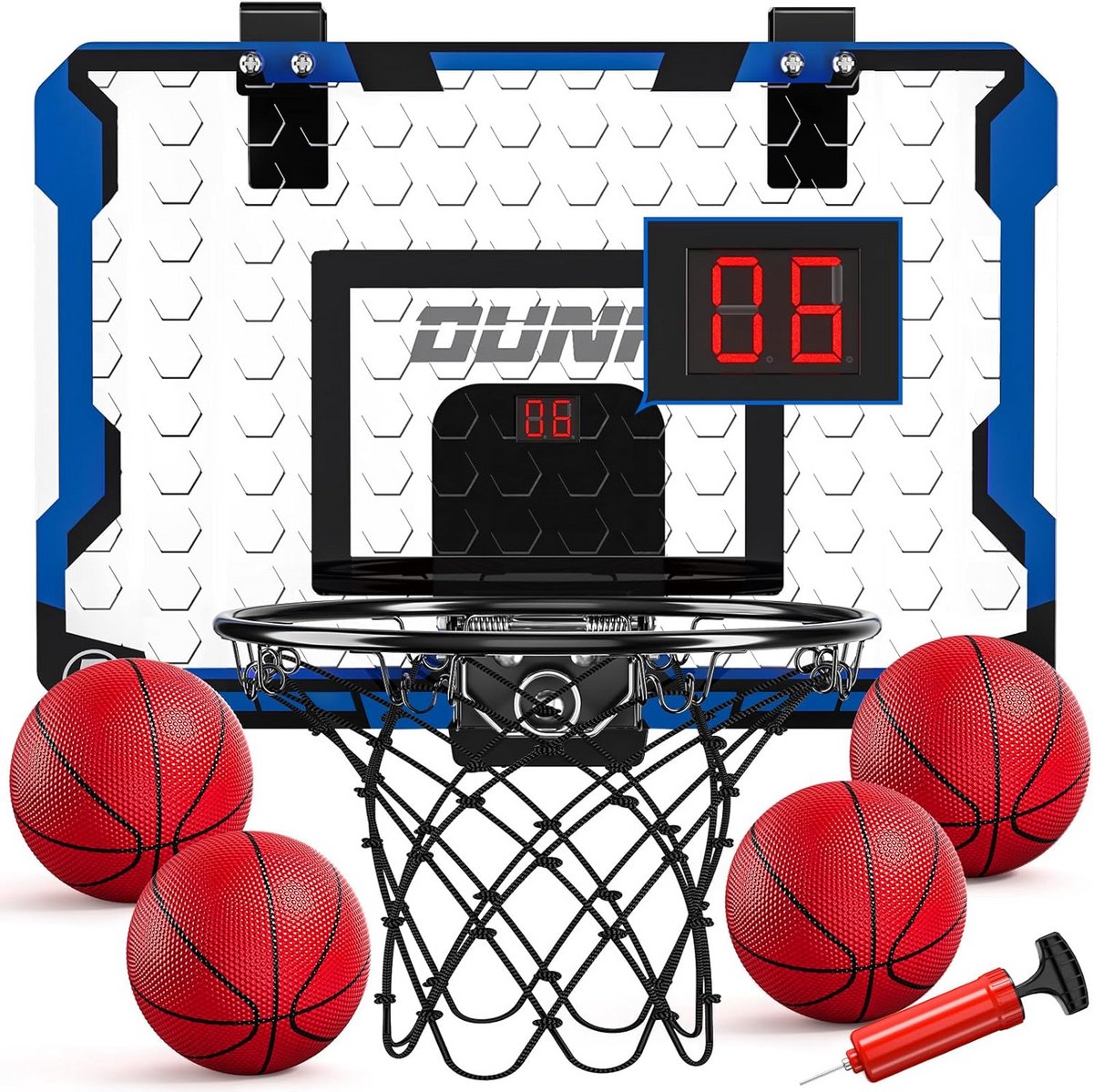 Binnenshuis Mini Basketbalring voor Kinderen en Volwassenen met 4 Ballen