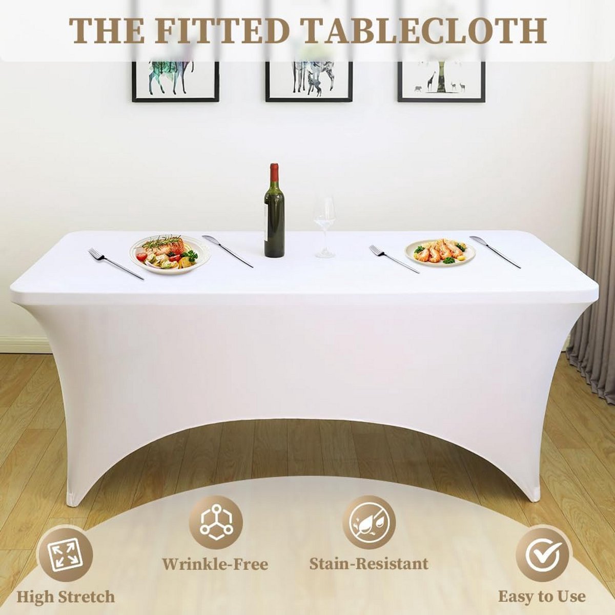 Spandex Tafelkleed voor Vierkante Tafels 4ft Stretchbaar