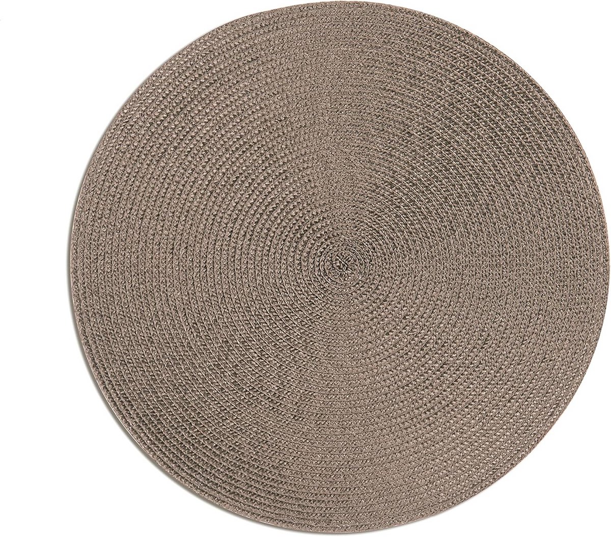 Set van 6 Ronde Placemats PP-Kunststof 36 cm Grijs