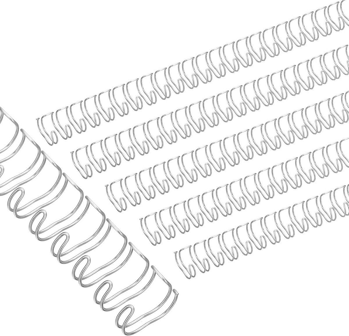 Metalen Dubbele Lus Draad Bindstaven 10 mm Stapelcapaciteit 60 Vel Zilver