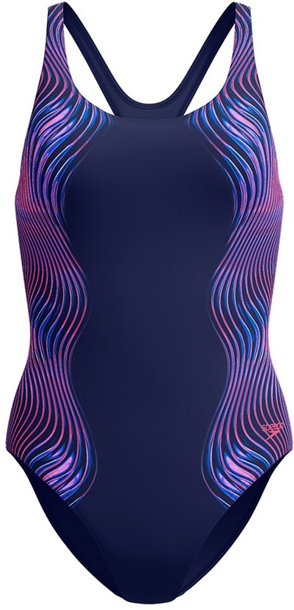 Speedo Dames Badpak Sprint Medalist Marine/Roze