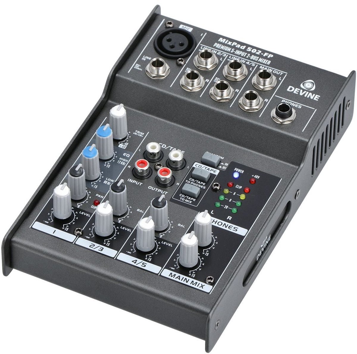 Devine MixPad 502 professionele 5-kanaals mixer
