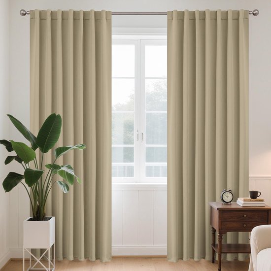 Verduisterende Gordijnen - Geluiddemping en Warmte-isolatie - Set van 2, Beige
