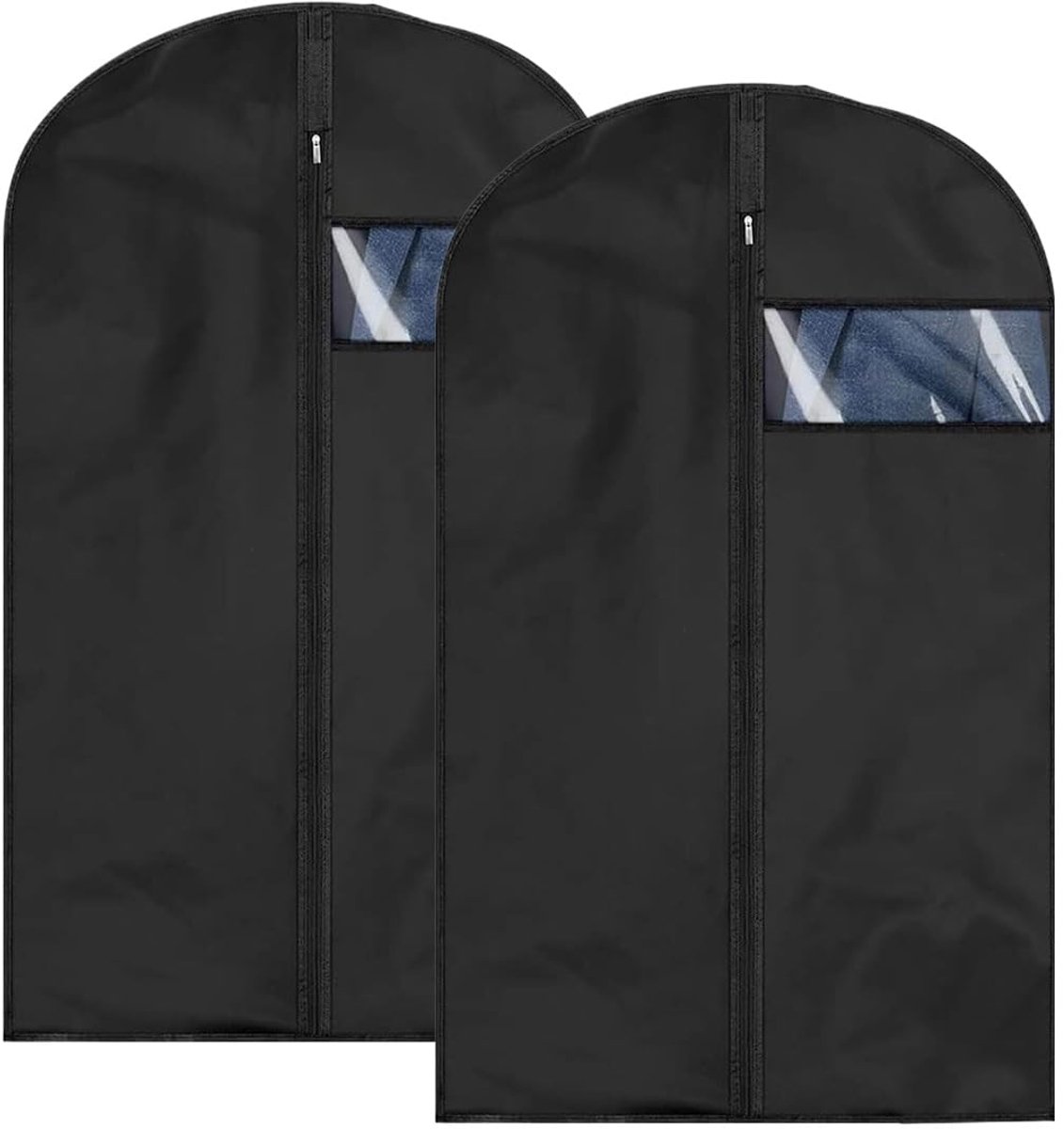 Kledingbeschermhoezen - Set van 2 - 60x100 cm Zwart