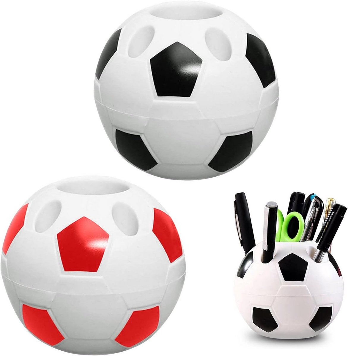 Set van 2 Pennenhouders in Voetbaldesign voor Bureau en School
