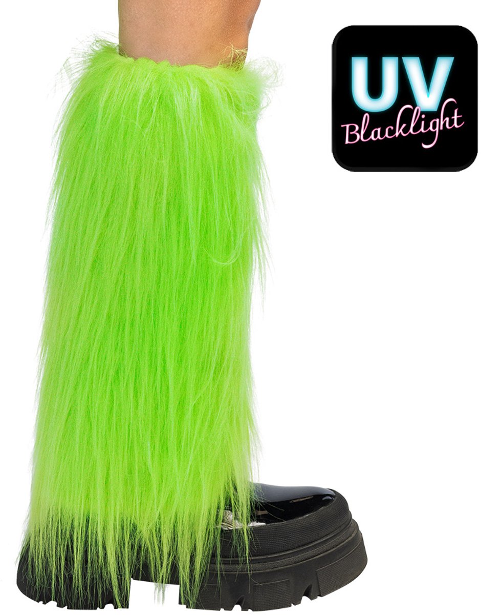 Boland - Beenwarmers Rave neongroen - Volwassenen - Vrouwen - Danser/danseres - 90s - Festival - UV Blacklight