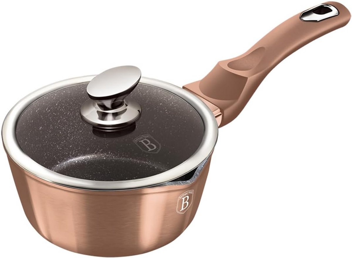 Casserolepan met Glasdeksel - 16 cm - Geschikt voor Alle Warmtebronnen