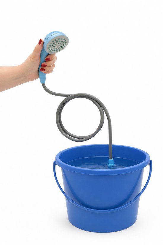 Campingdouche "Fresh Joe" - portable shower - lithium battery - douche - incl extra waterpistool - Flat Joe ® camping douche - buitendouche - kamperen - reisdouche - tuin auto huisdier — afbeelding 2