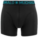 Zwarte boxershort met naden aan de voorkant en logo op de tailleband.