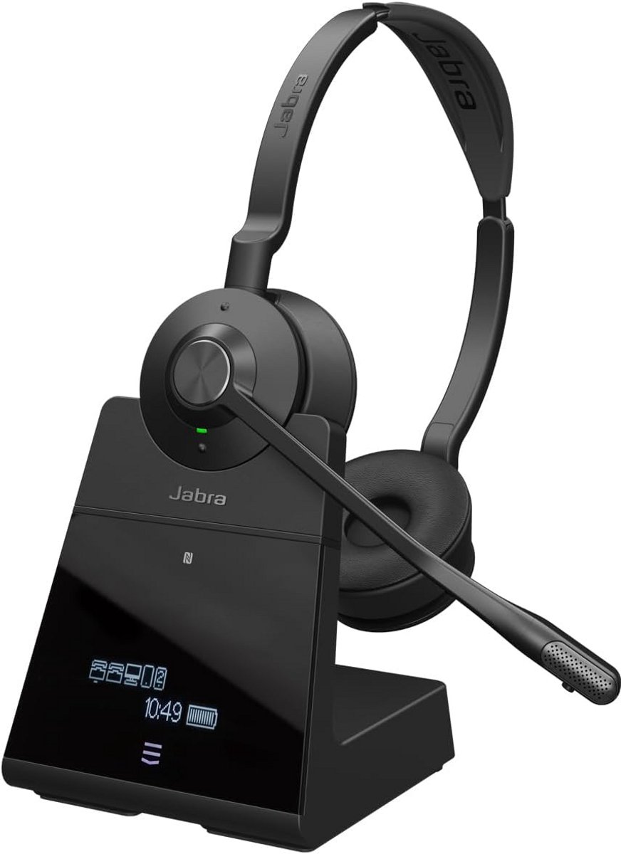 Professionele Draadloze DECT Headset Stereo met 150m Bereik en Noise Cancelling Microfoon