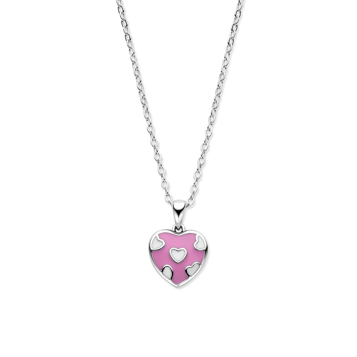 Collier emaille hartje 36 + 3 cm