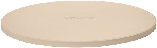 VEVOR Pizzasteen Baksteen 406 x 406 mm, Ronde Cordieriet Pizzasteen, Extra Grote Steenplaat met Schraper & Standaard, 17 mm Dik, Hittebestendig, voor Keukenoven, Broodbakken, Pizzabakken en Grillen