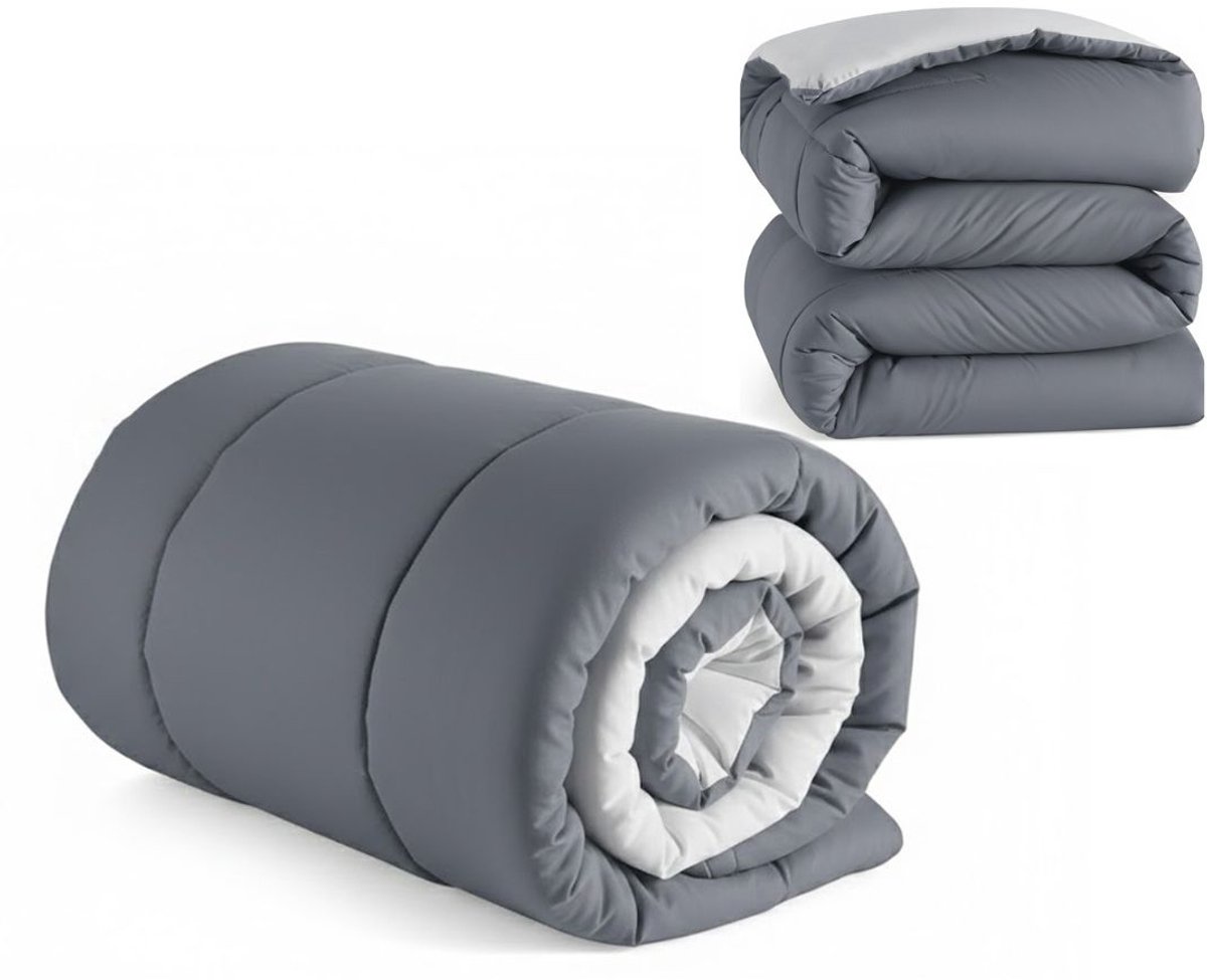 NBAP® Dekbed 240x220 - 2 Persoons 4 Seizoenen - Wasbaar - Extra Zacht - Grijs