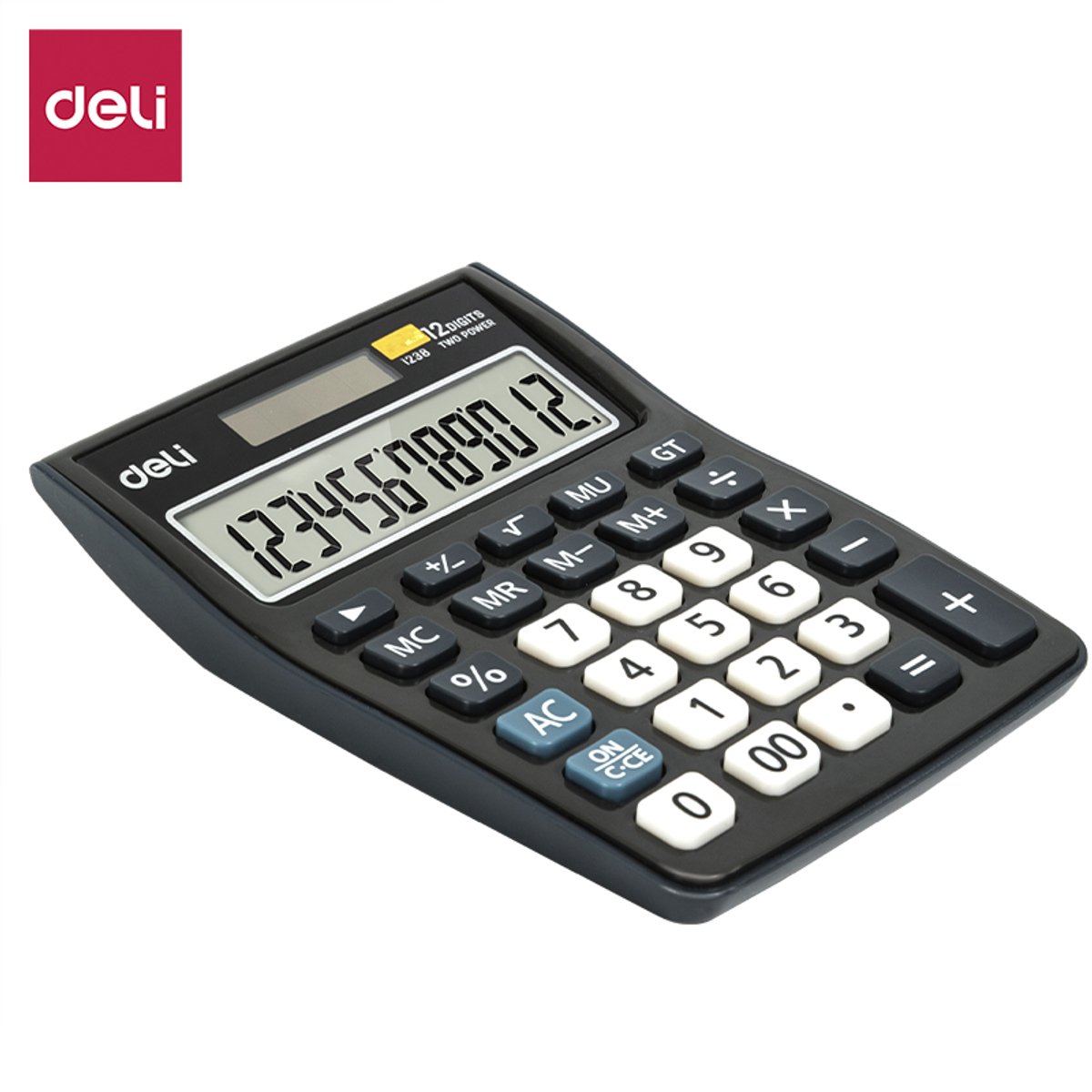 Rekenmachine Deli desktop zwart - 12 digits