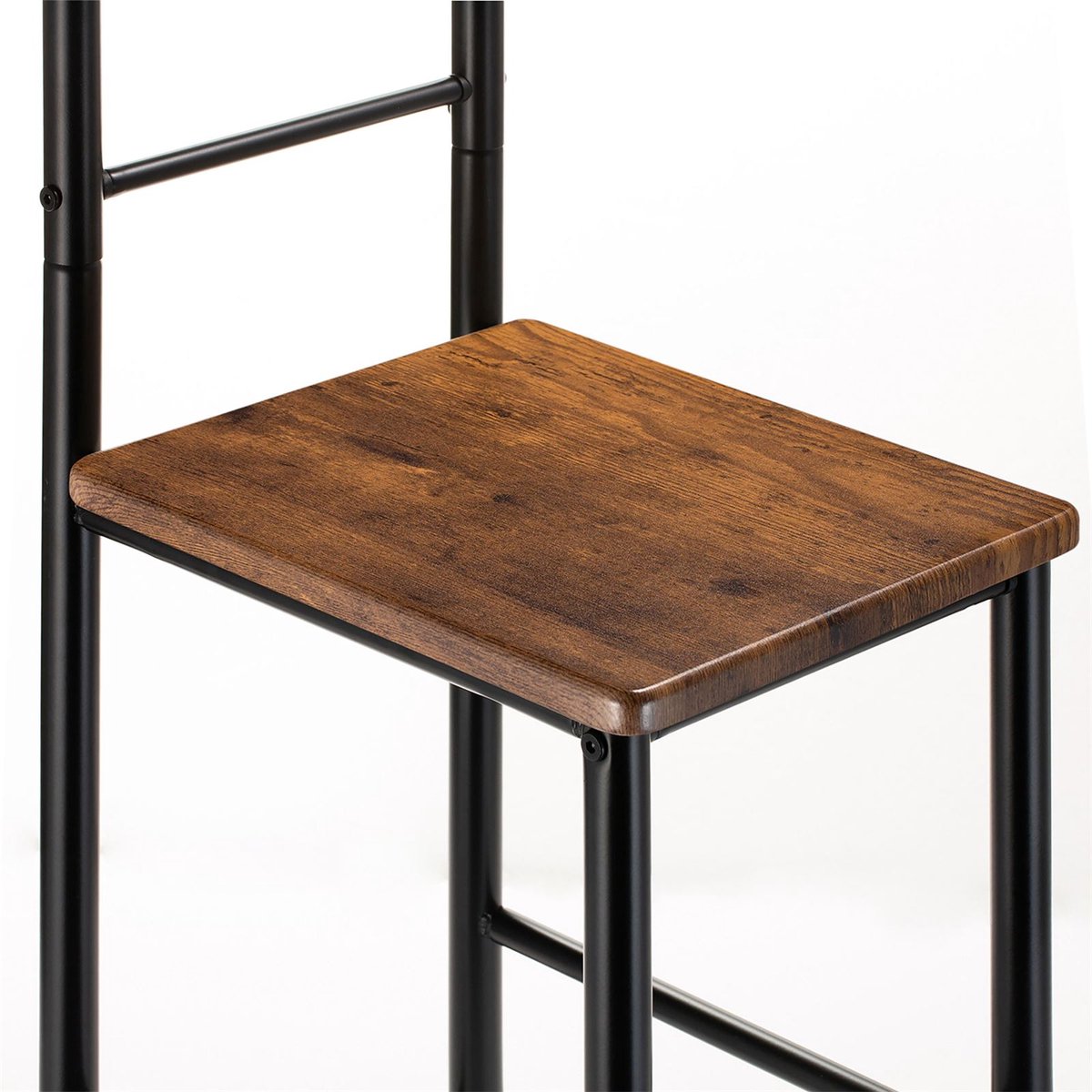 Herenkleerstandaard JIVO zwart/vintage van metaal en zitting, met kleerhanger en broekhanger