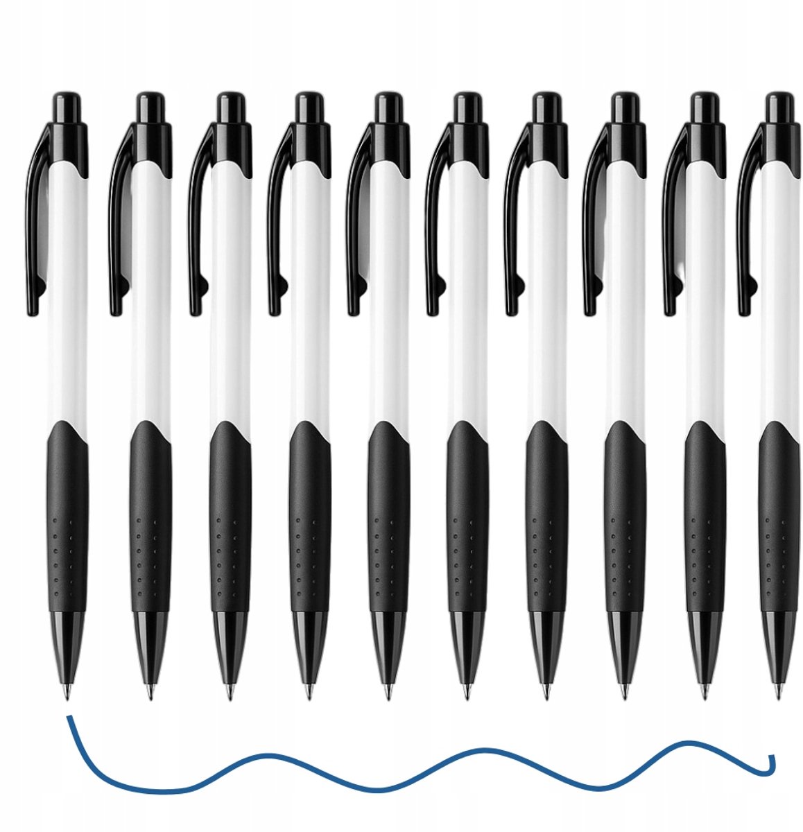 10x ABS Pen met Knop - Comfortabele Grip - Wit