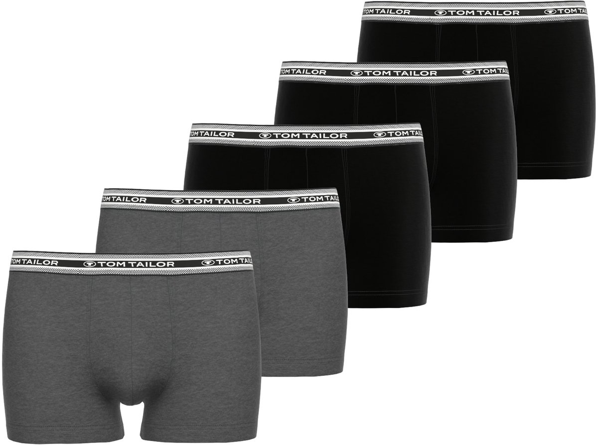 TOM TAILOR Buffer Heren Boxer Multipack - 5-Pack - Grijs/Zwart