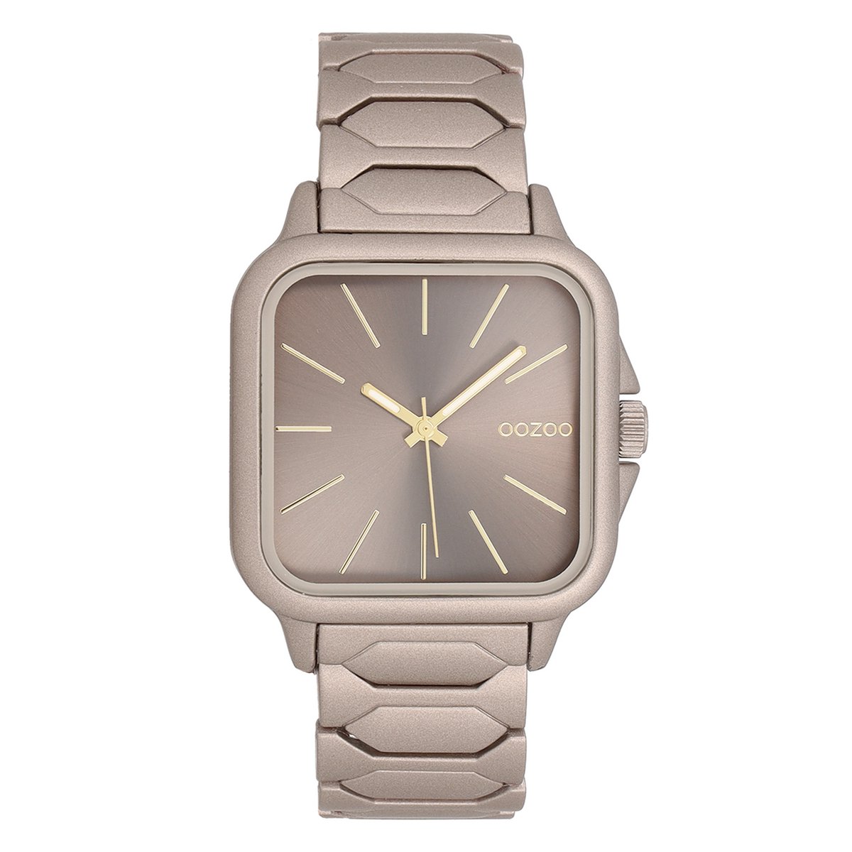 OOZOO Timepieces - Taupe horloge met roestvrijstalen armband - C11608