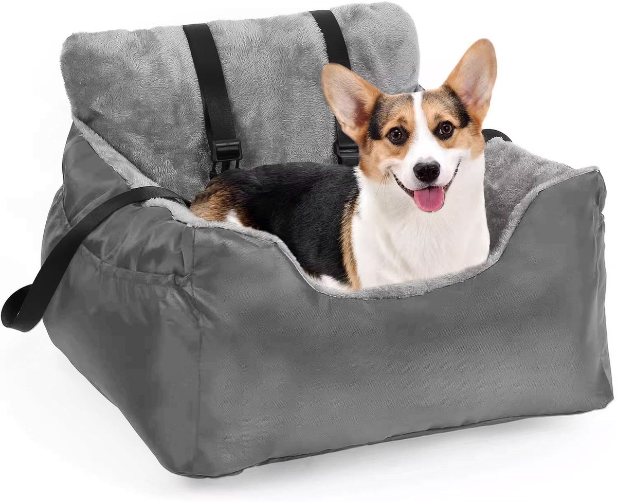 Ohpets® Autostoel Hond - Wasbare Hondenmand Auto - Grijs - 42x55x25cm
