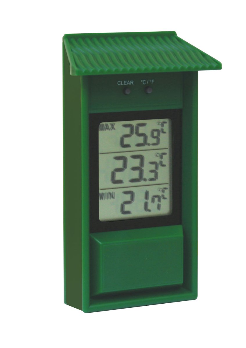 Max.-Min. Thermometer voor binnen en buiten, groen