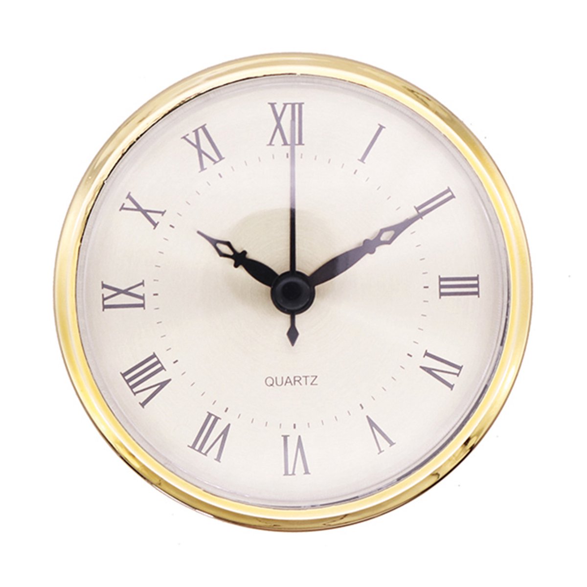 Inzetstuk uurwerk GC Ø 78mm, gele wijzerplaat, Romeinse cijfers