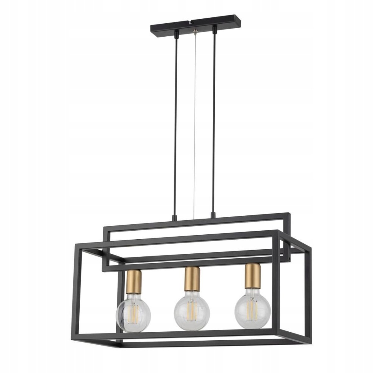 VIGO 3 Plafondlamp Pendel Zwart/Goud - 3xE27 - Sigma Verlichting