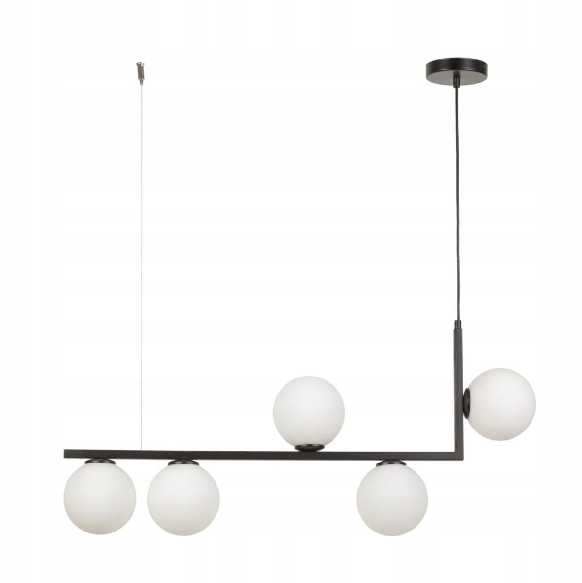 ANDY 5 hanglamp met melkglazen schaal, 90cm breed