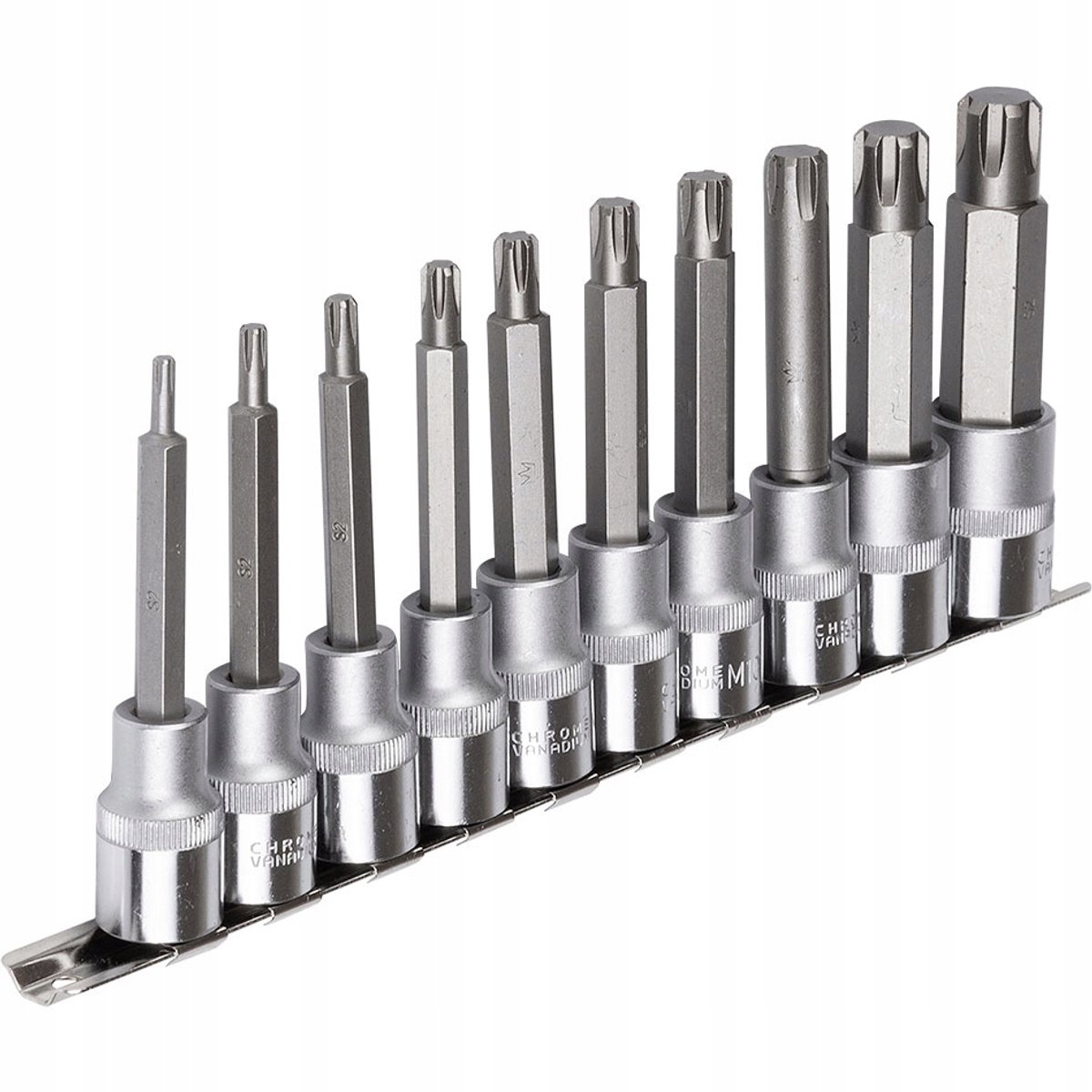 Richmann Ribe Dop Bitset M4-M16 1/2" 100mm S2 Staal 10 Stuks