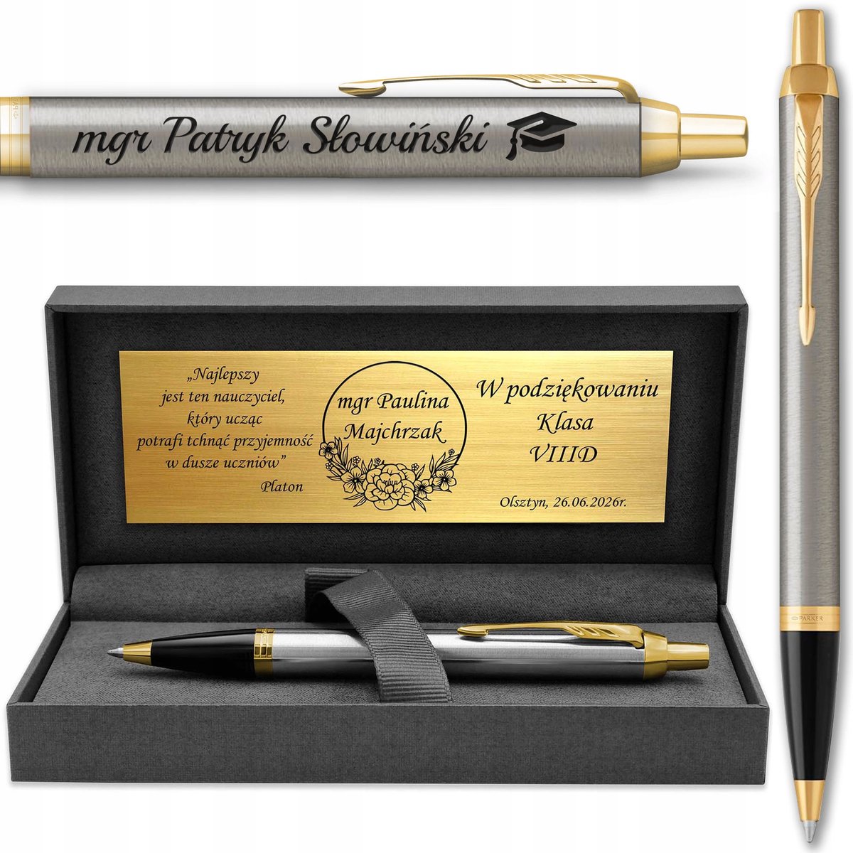 Parker IM Brushed GT Verguld met Gravure - Luxe Cadeau Pen