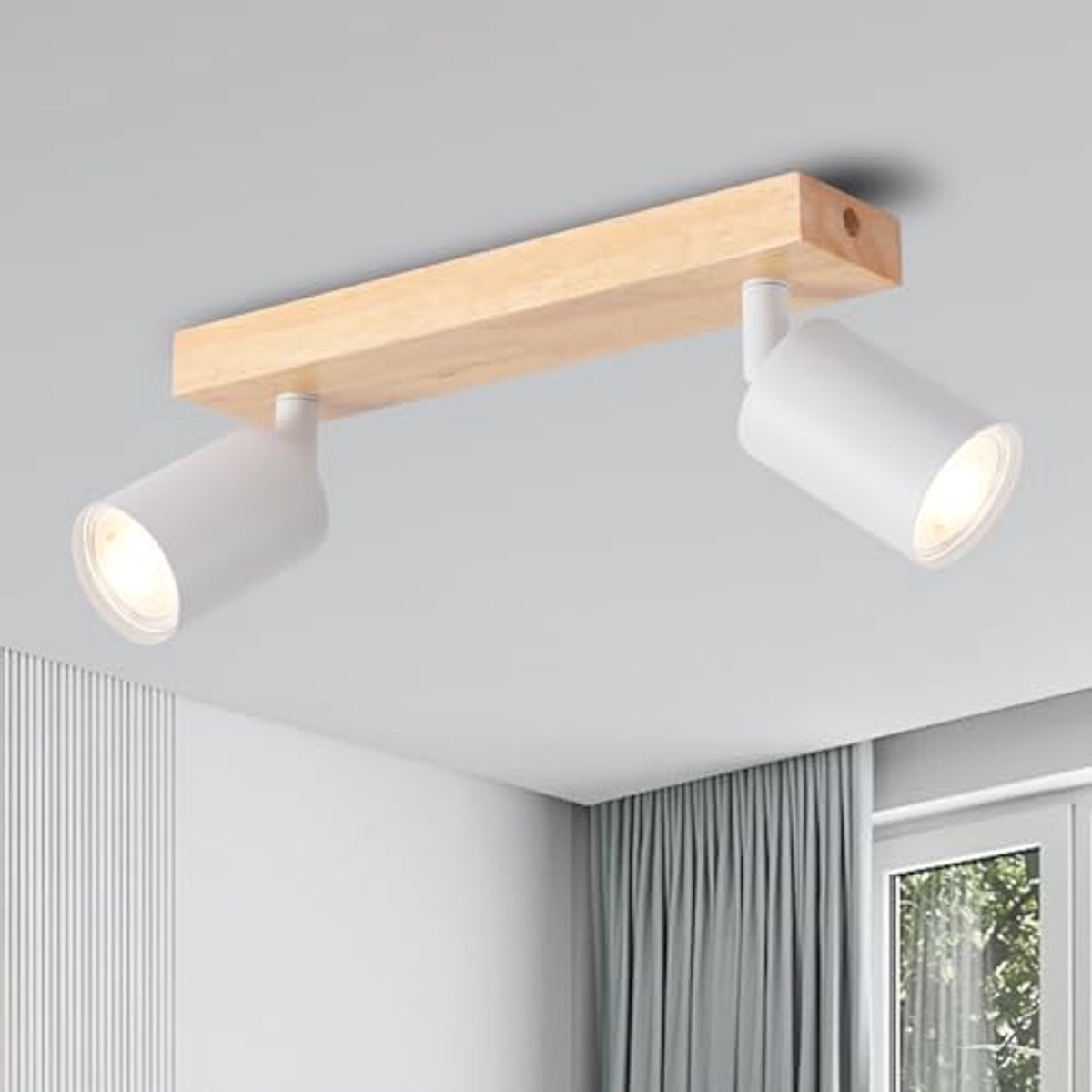 Houten plafondspot E14 GU10 LEDlamp - Meerdere opties