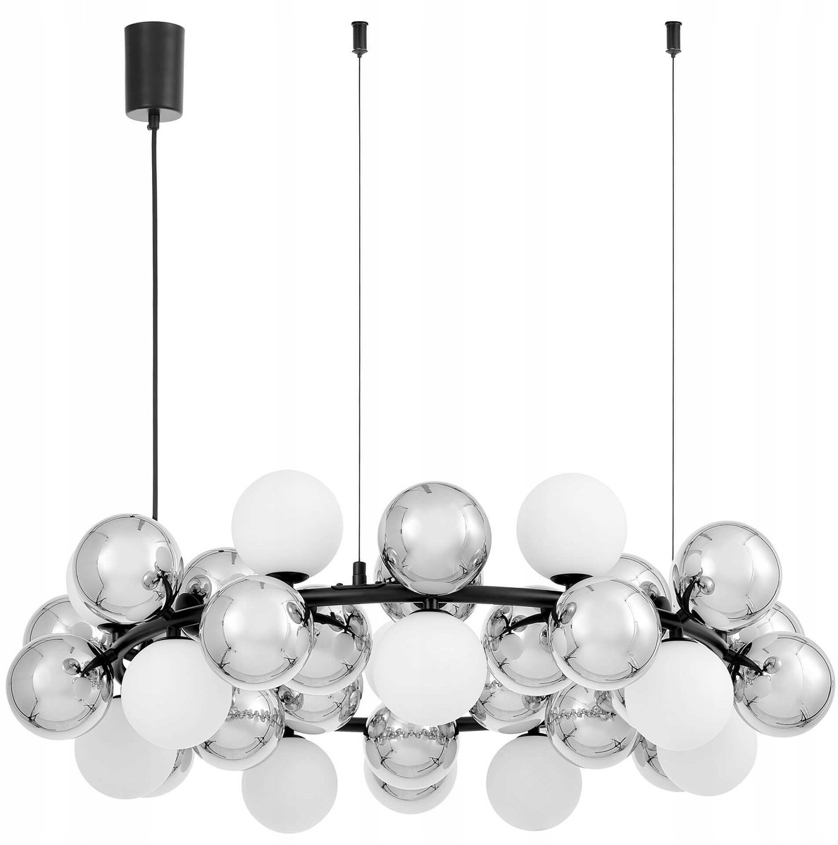 Moderne Zwarte Hanglamp Saona met Witte Bollen - LED G9