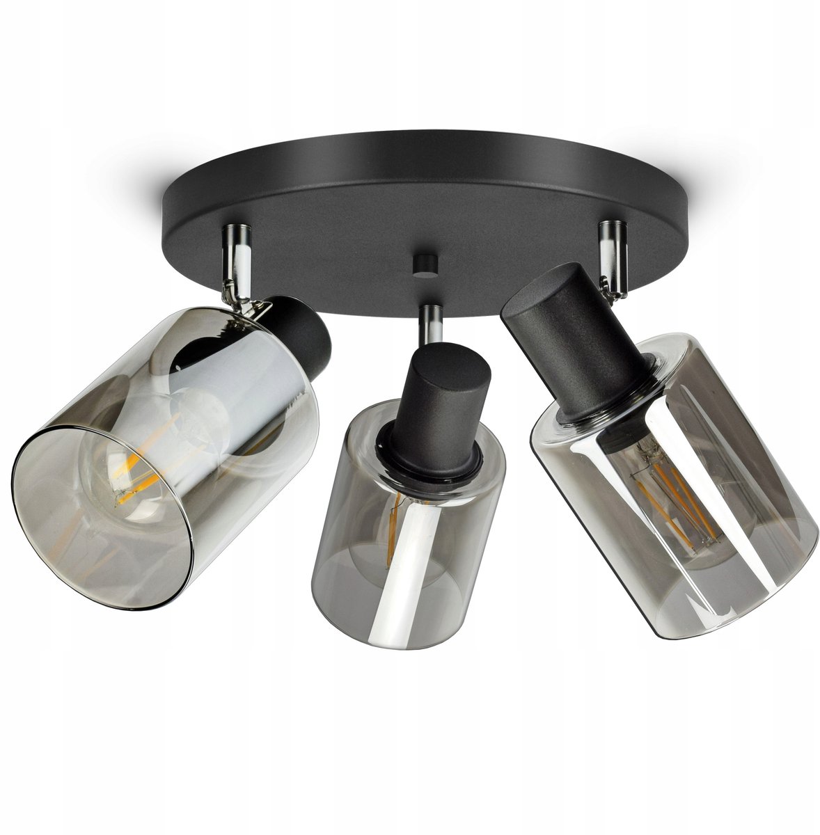 Moderne Zwarte Glazen Hanglamp Buis E27 - 3 lichtpunten