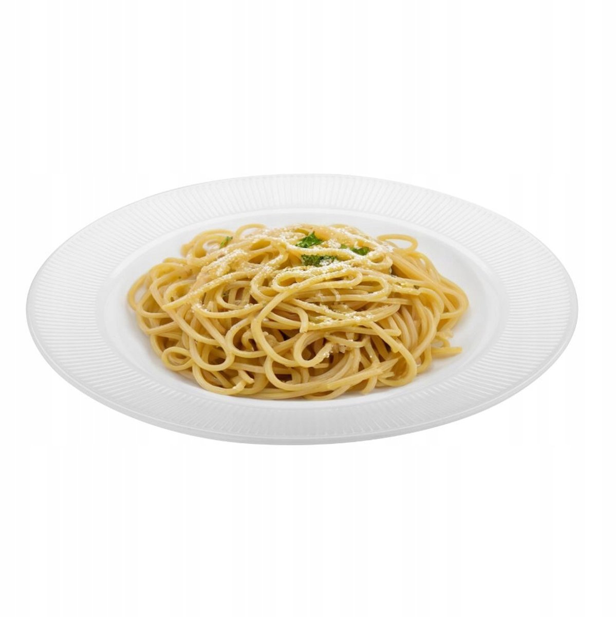 STRIPE Plat Bord 25cm - Geribbeld opaalglas, Wit
