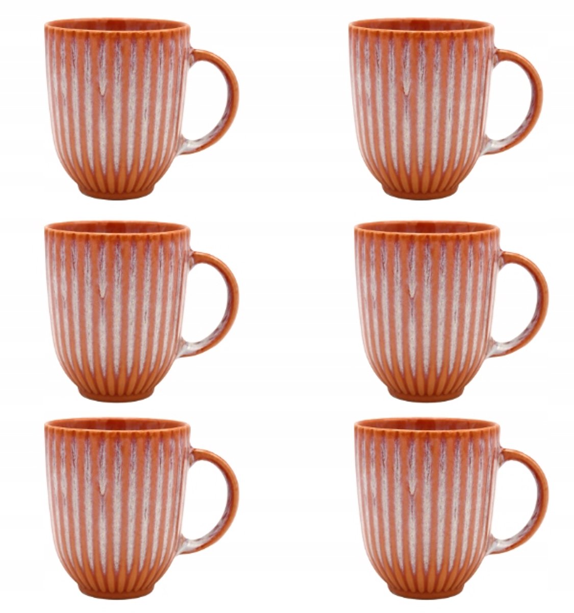 Lubiana Stoneware Blush Mokken 350ml - 6 Stuks - Keramiek Zalmkleurig