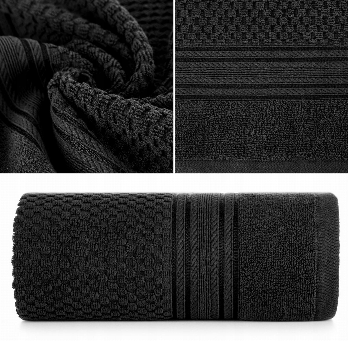 Luxe Katoenen Badhanddoek 70x140cm Zwart 500gsm - Extra Zacht