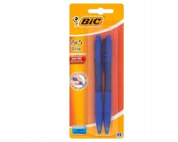 BIC BU 3 Grip Blauwe Balpen - 2 Stuks