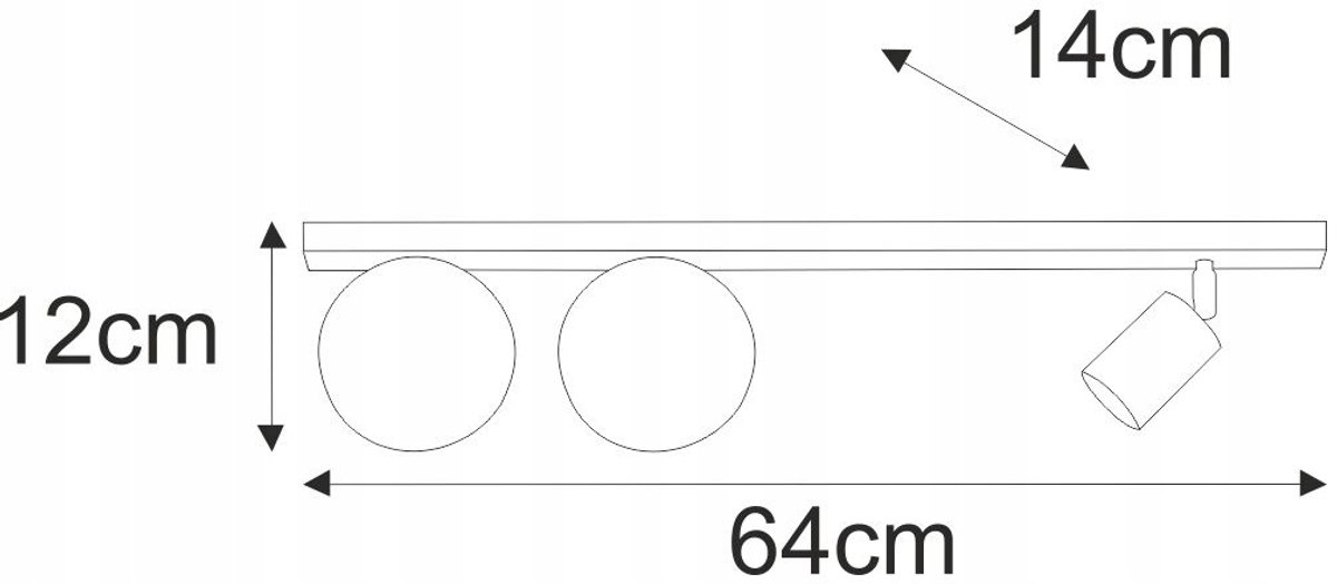 Kaja Aspa Plaphodlamp 3x GU10/G9 Wit-Good-Begis 64cm