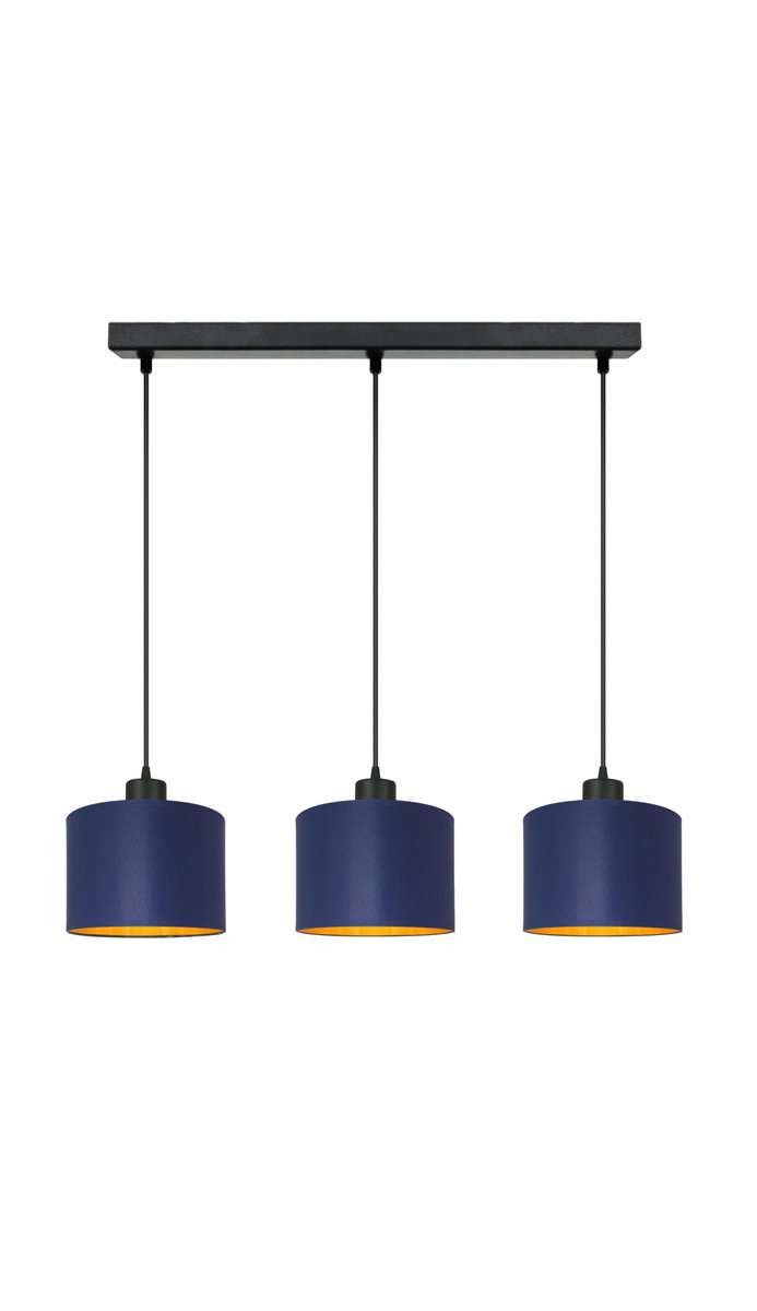 DOMINO Hanglamp 7-8205 LED Zwart/Marineblauw met Goud