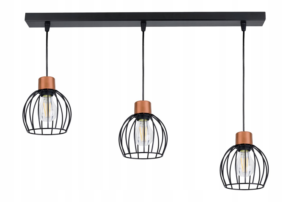 Hanglamp Loft Metaal Draad Kula 3xE27 Zwart