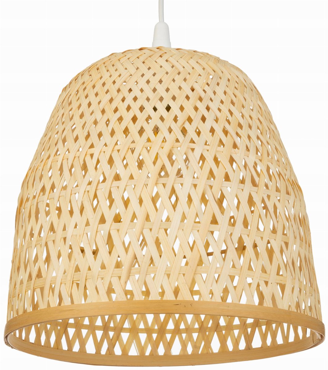 BOHO Bamboe Hanglamp Wit TH1C - Natuurlijke Sfeer