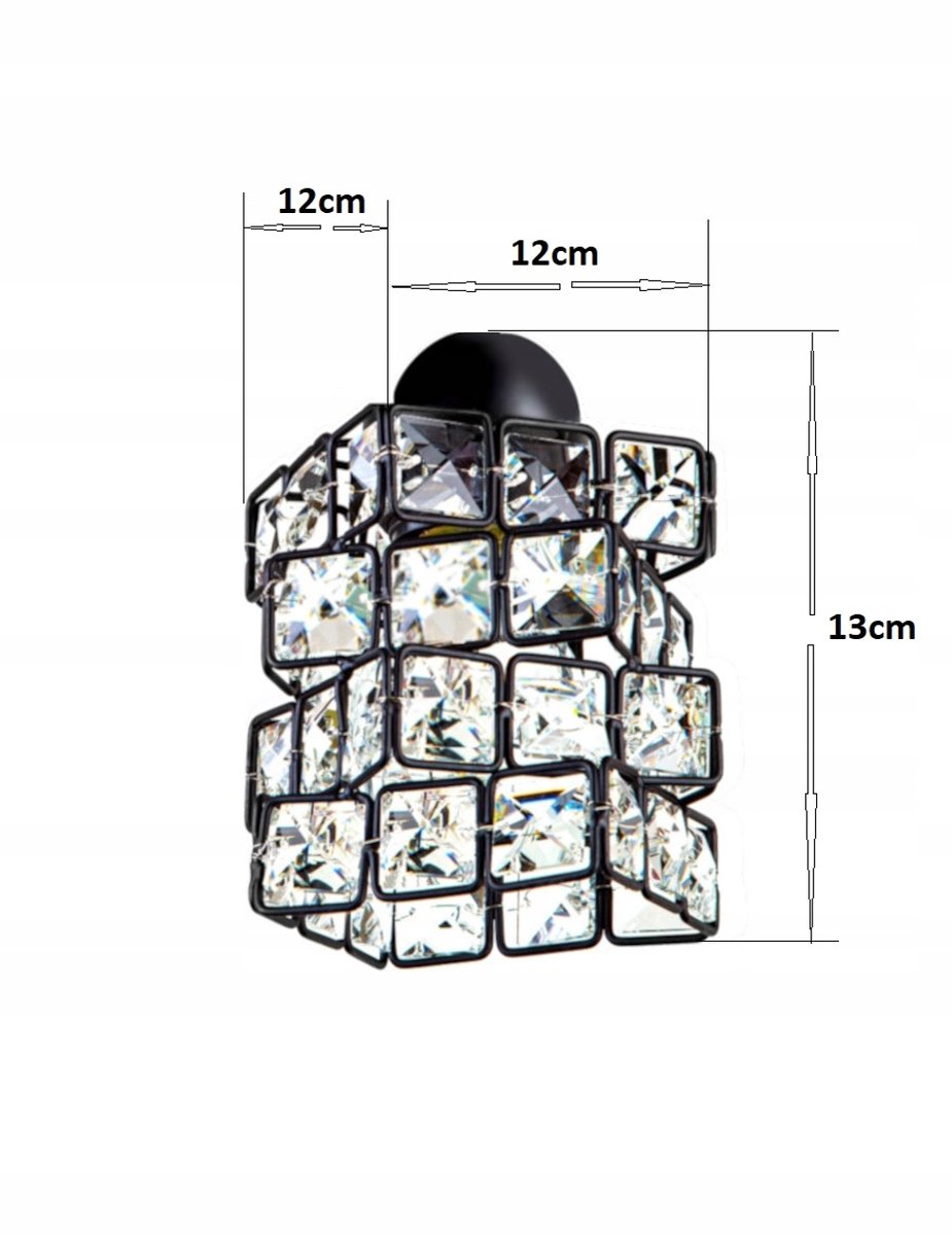 SPELL Kristallen Plafondlamp Zwart 2x E27 60W