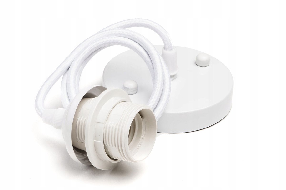 Wit Hanglamp Fitting met Snoer en Plafondkap - E27