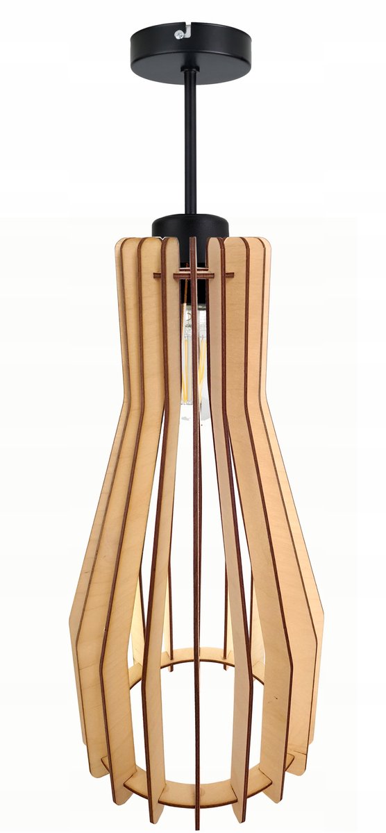 Hanglamp Loft Hout E27 Enkel Lichtpunt