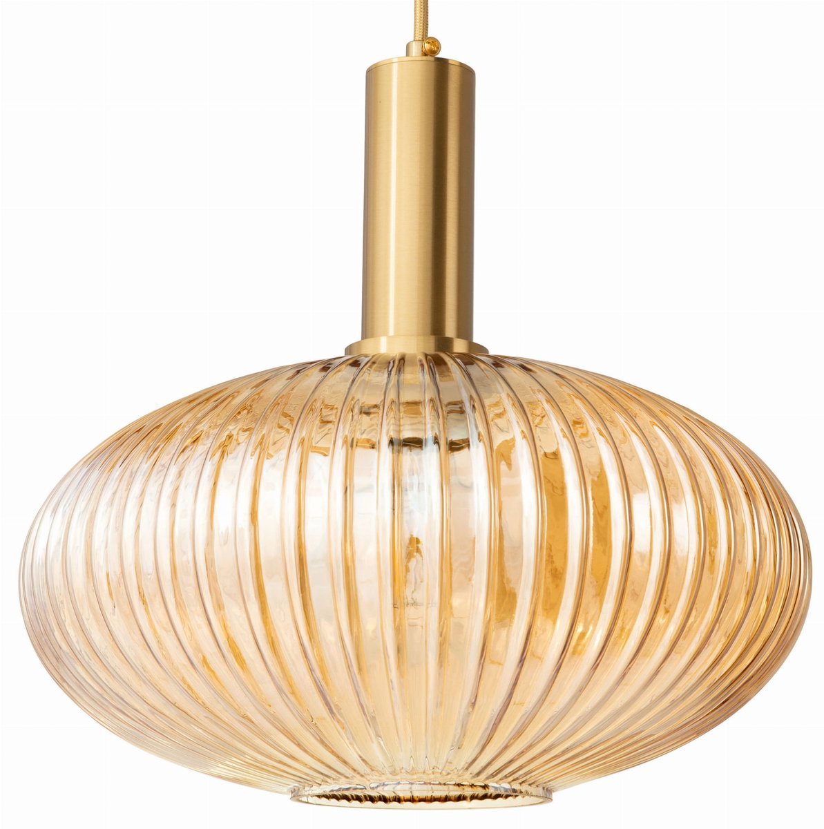 Moderne Glazen Hanglamp Goud Amber - Grote Design Lamp