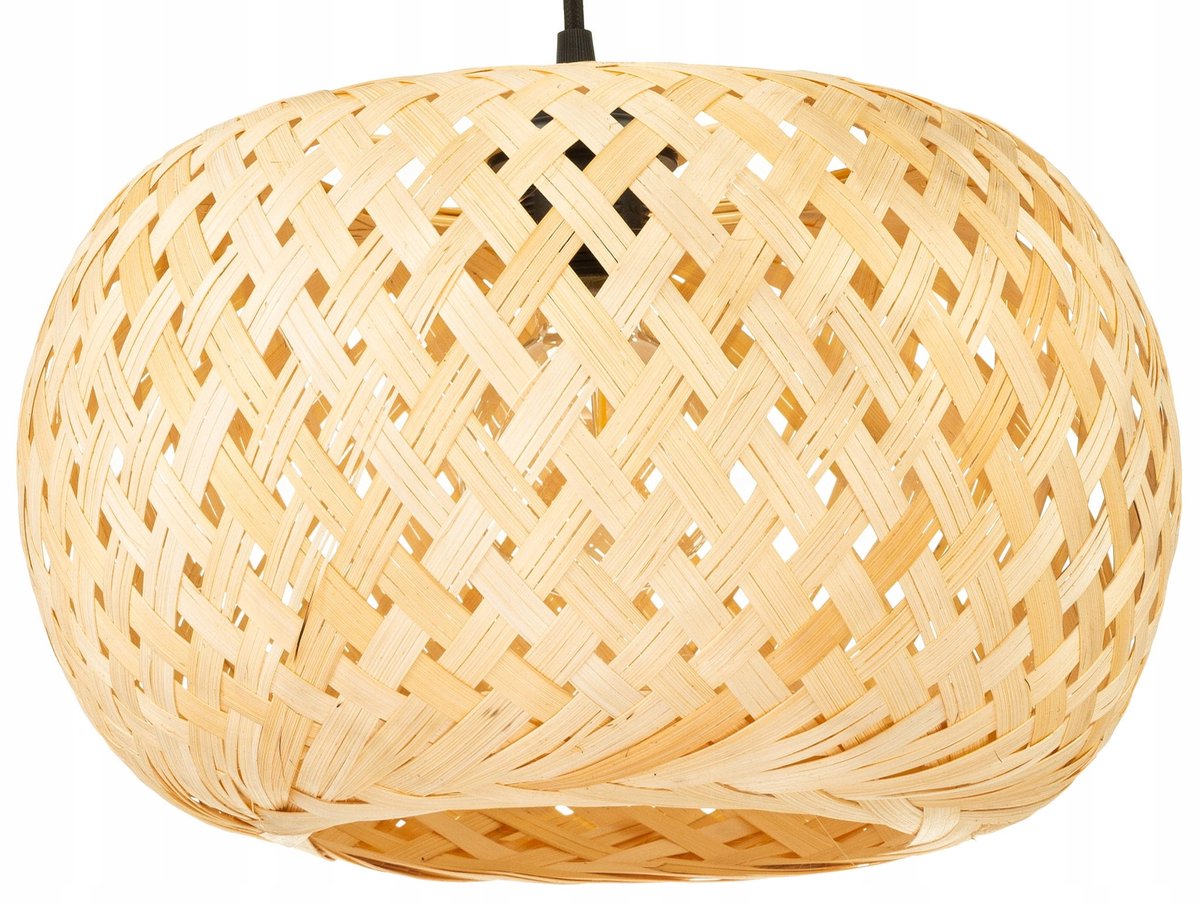 Zwarte Bamboe Hanglamp Boho 35cm - Natuurlijk en Stijlvol