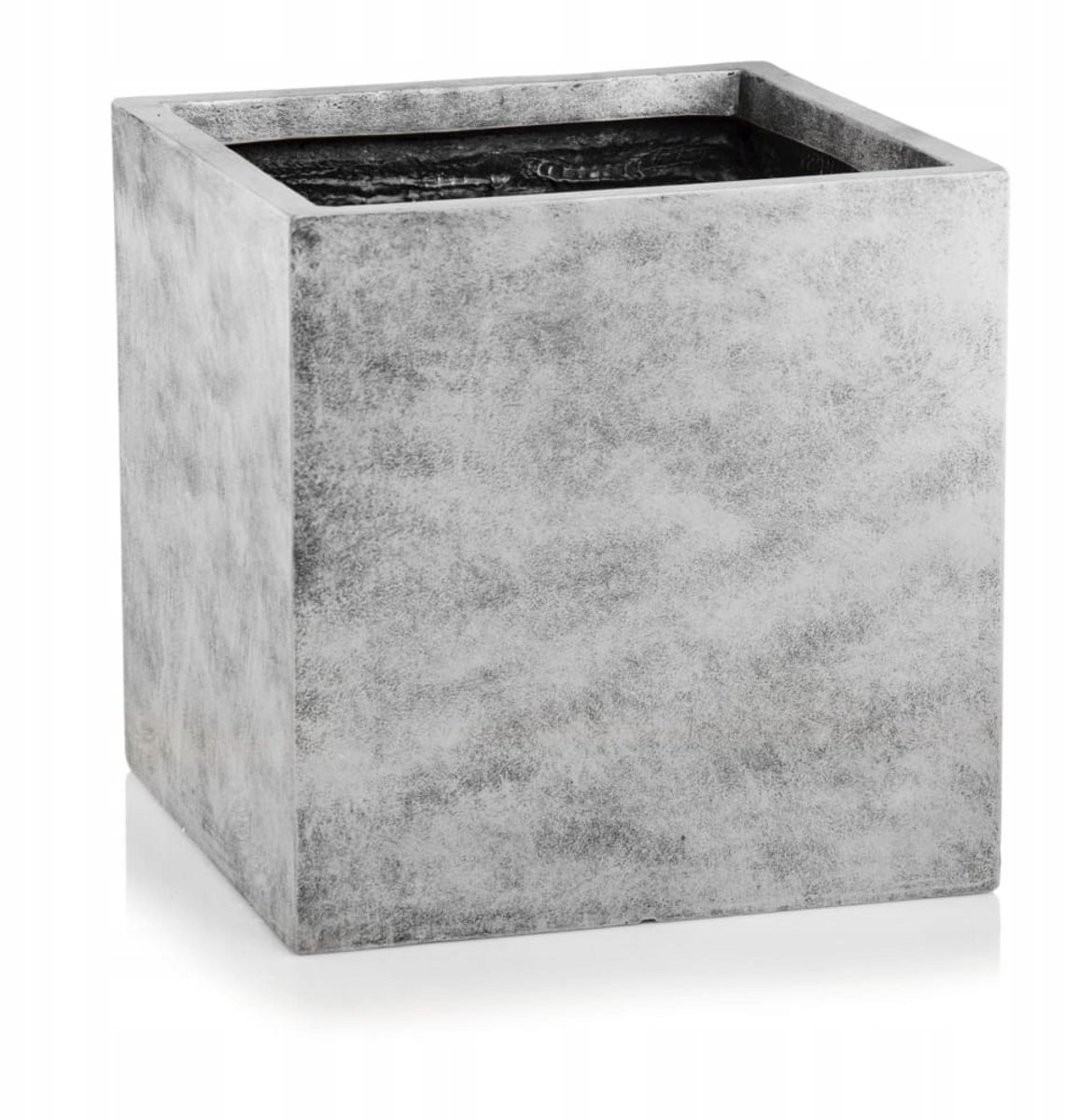 Grijze vierkante pot van Fiberclay - 25x25x25 cm
