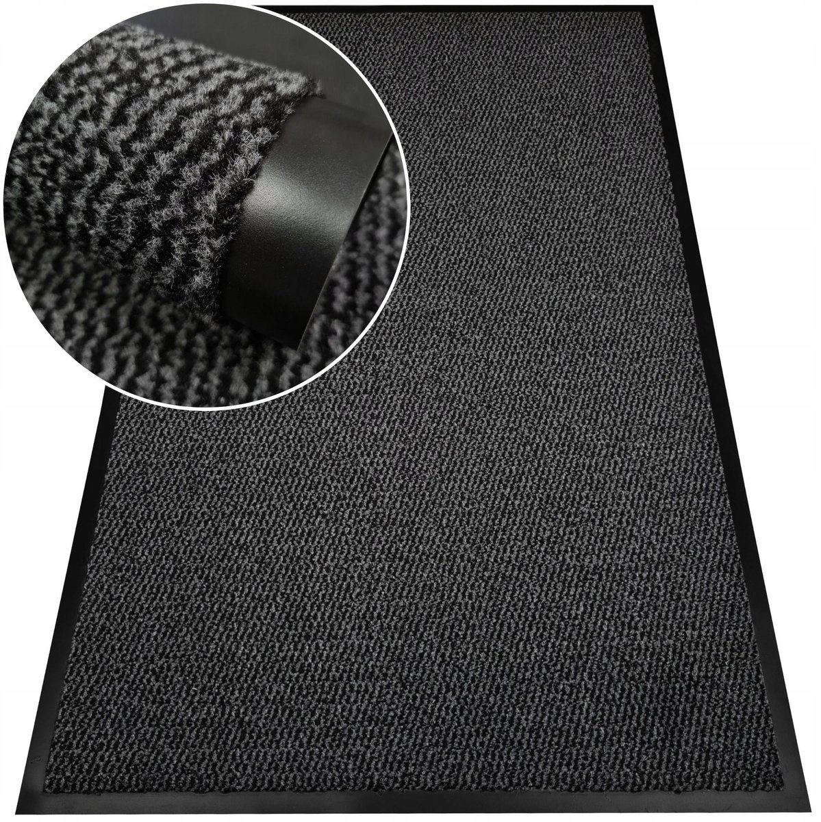 Entreemat Deurmat 80x120 cm Zwart Antislip PVC Bodem