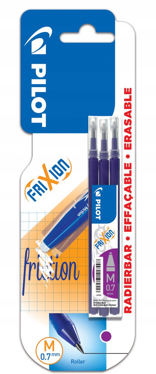 PILOT Frixion Inktpennen Violet 0,7 mm - 3 stuks Slim